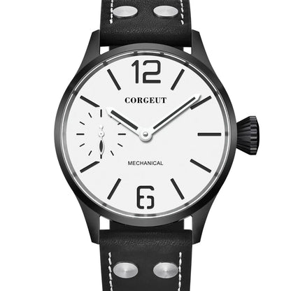 Corgeut 6025 pilot ST3600 Manual Mechanical sub second Sapphire Mirror 44mm 5ATM Glass Back