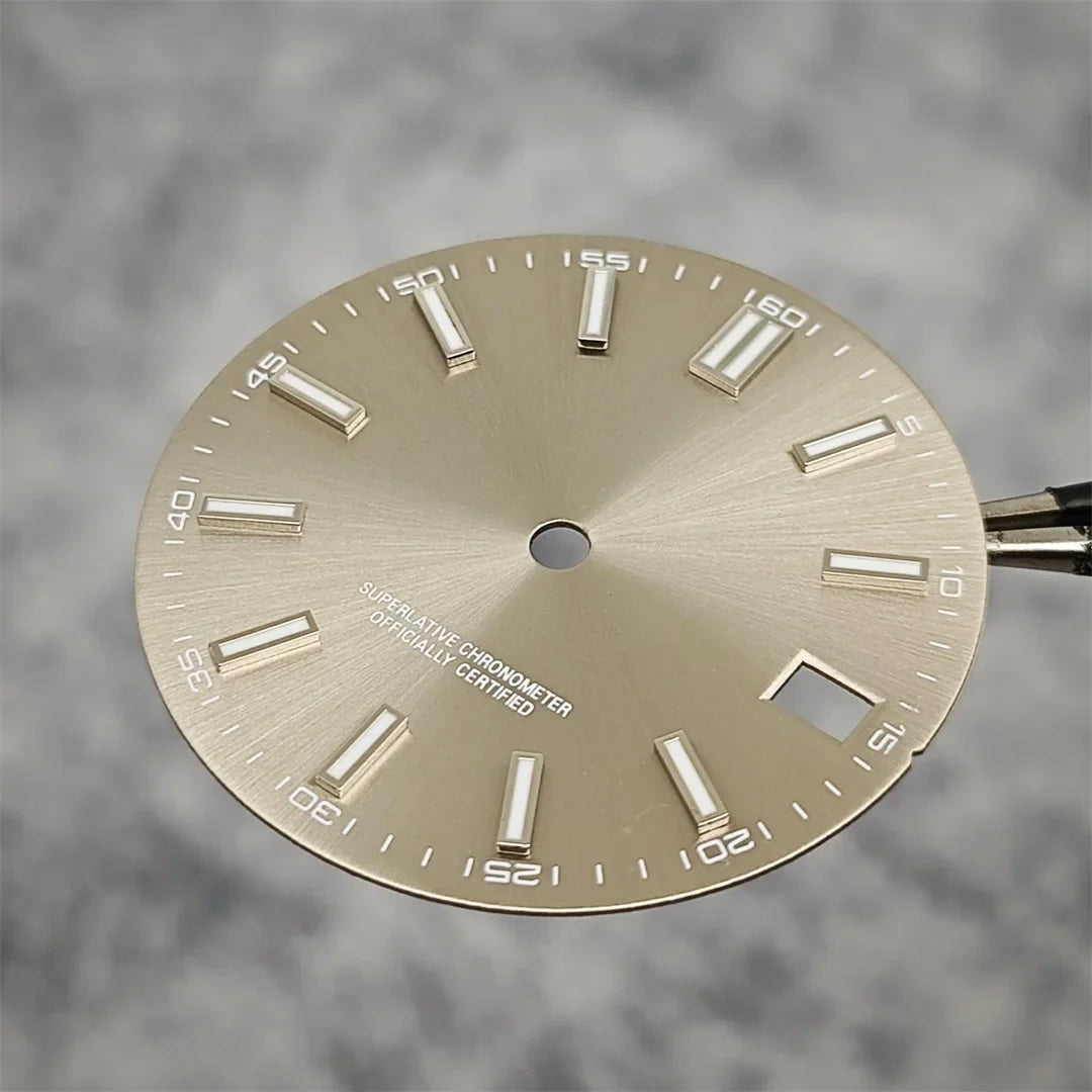 NH35 Watch Dial 28.5mm Log Modified Dial BGW9 Blue Green Luminous Watch Face Modified Watch Accessories for NH35 NH36 movements