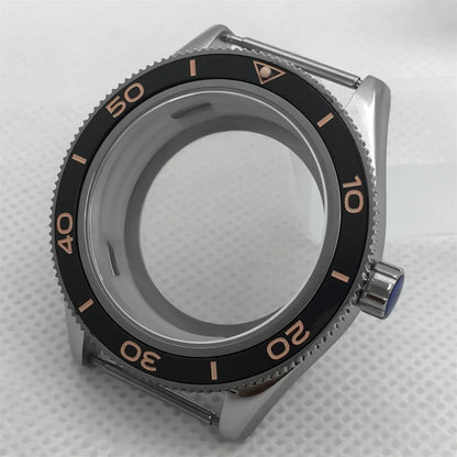 Fifty Fathom Case 41.5mm stainless steel case ceramic bezel sapphire glass with NH35 36 NH34 ETA2824 PT5000 movement watch replacementparts