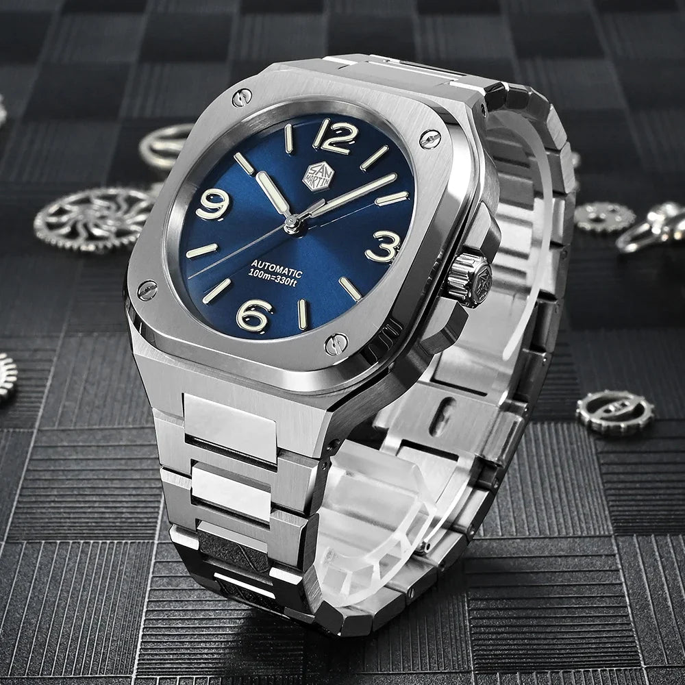 San Martin Square Watch SN0074G 40mm PT5000 Sw200  Automatic 10 Bar BGW-9 Lume