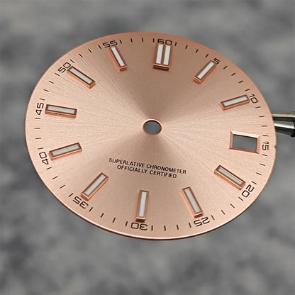 NH35 Watch Dial 28.5mm Log Modified Dial BGW9 Blue Green Luminous Watch Face Modified Watch Accessories for NH35 NH36 movements