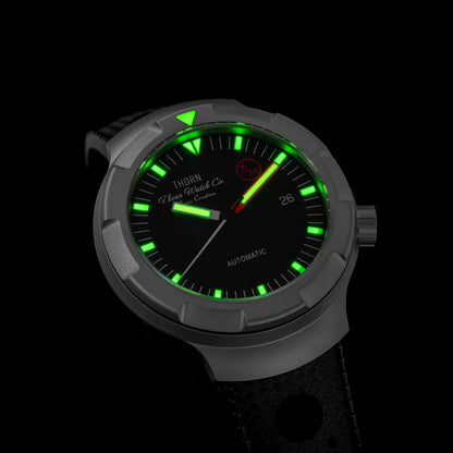 Thorn 42mm Men's Retro Titanium Diver Watch PT5000 Automatic Movement Rubber Strap C3 Luminous 20Bar Water Resistance