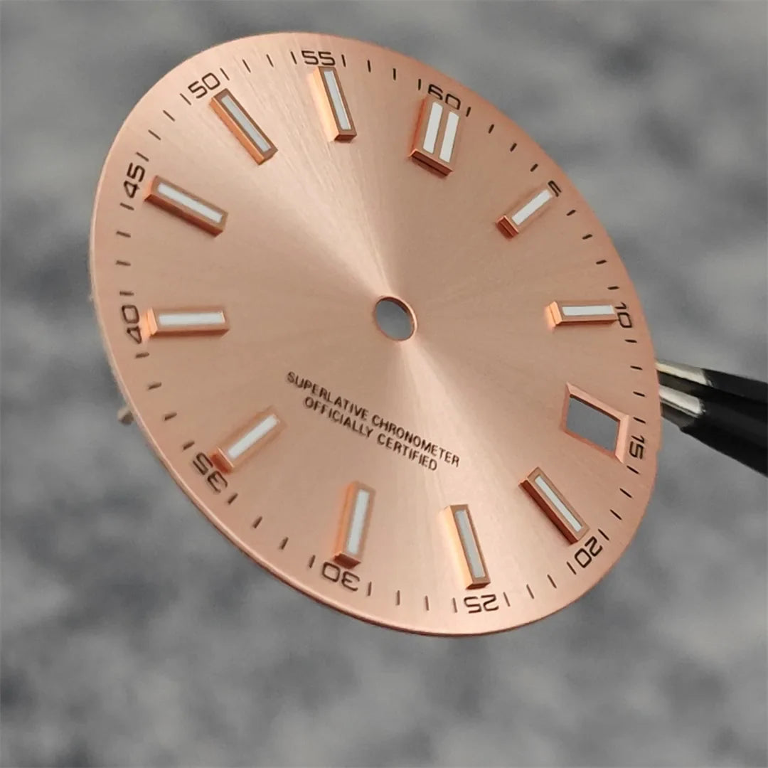 NH35 Watch Dial 28.5mm Log Modified Dial BGW9 Blue Green Luminous Watch Face Modified Watch Accessories for NH35 NH36 movements