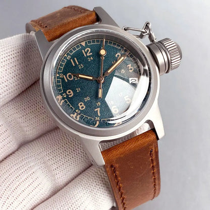 Tandorio Militarywatch TD135E 36MM NH35A Automatic BigCrown Dome Sapphire sandblast 20ATM