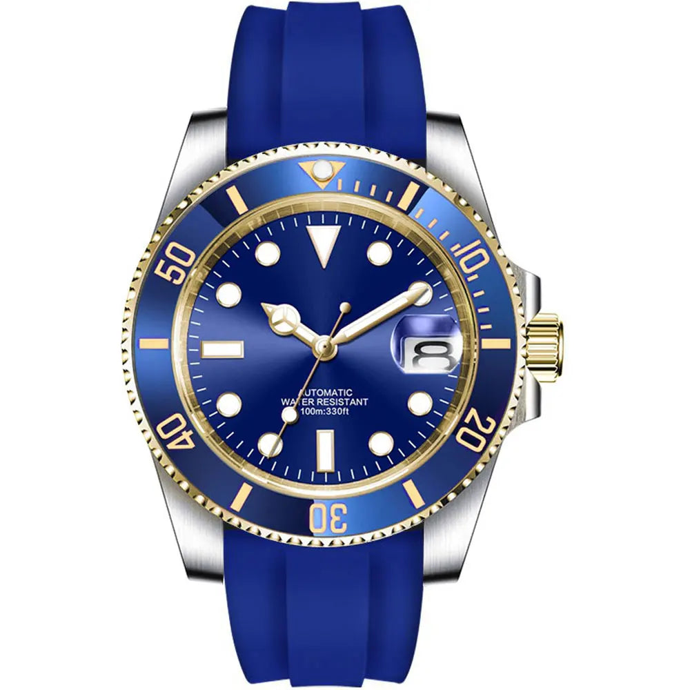 Corgeut 3002 Dive Watch  NH35 / miyota 8215 40mm Yacht Watch Two Tone Gold Ceremic Bezel  10bar Sapphire
