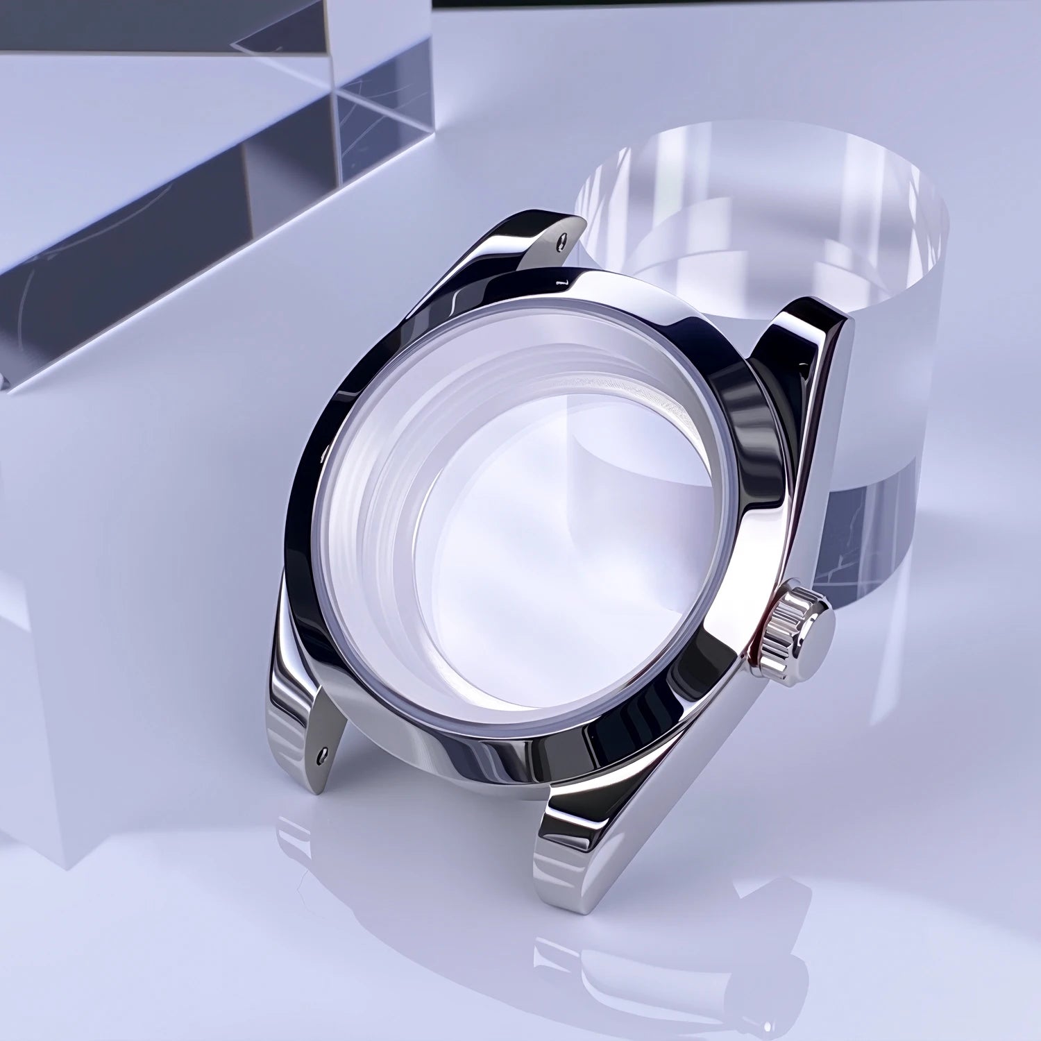 36mm/39mm NH35 Case Stainless Steel Sapphire Crystal Waterproof Fluted Case For NH35 NH36 Movement 28.5mm Dial NH35 Watch Case