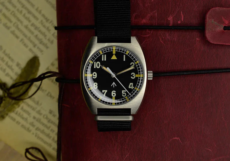 Baltany W10 Military Watch 36mm Calendar Super Luminous Leather Sapphire Stainless Steel NH35 Automatic Mechanical Wristwatches