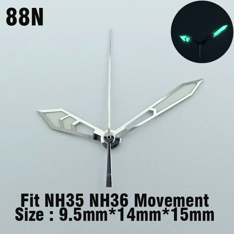 Watch hands NH series 35 36 hands Green glow in the dark hands seconds Watch accessories for NH series 35 36 movement assembly