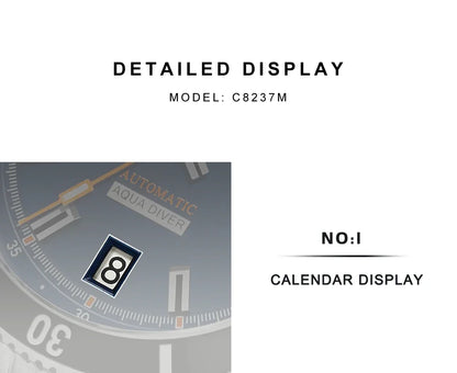 CADISEN C8237 Dive Watch BB58 Japan NH35A Ceramic Bezel 10Bar AR sapphire 40MM