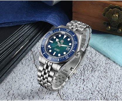 San Martin Diver SN0148G 40mm  Miyota 9015 Automatic Enamel Sunburst Dial 20bar  Ar Sapphire BGW9 Lume