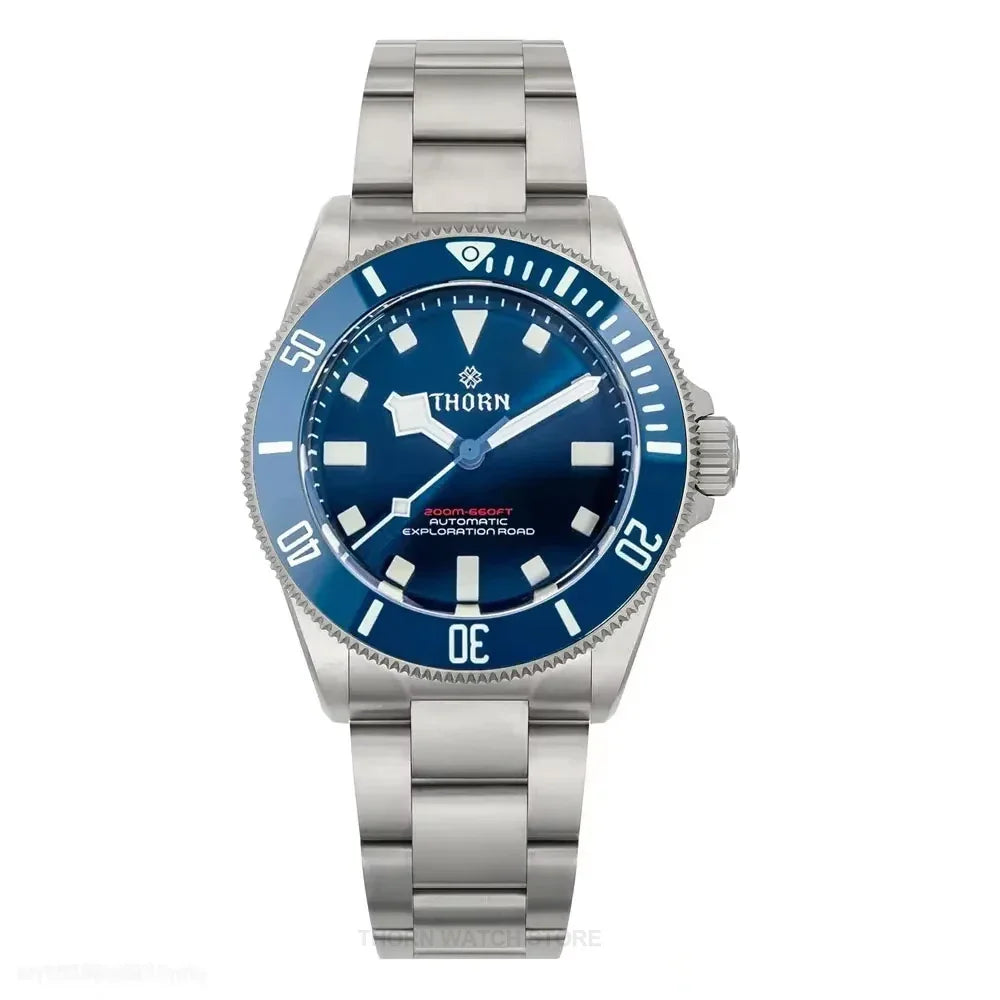THORN SHY036 Titanium Sub Diver 39MM  Vintage PT5000  Automati Sapphire C3 Super Luminous 20bar