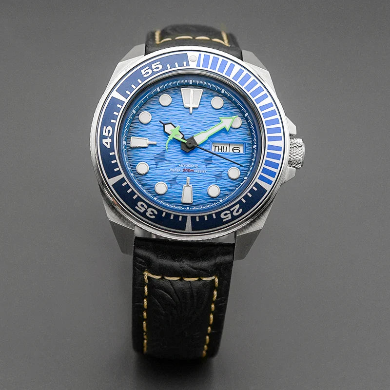 Sterile King Samurai Watch C3 Luminous Sapphire NH35 Automatic Diver 20Bar 43MM