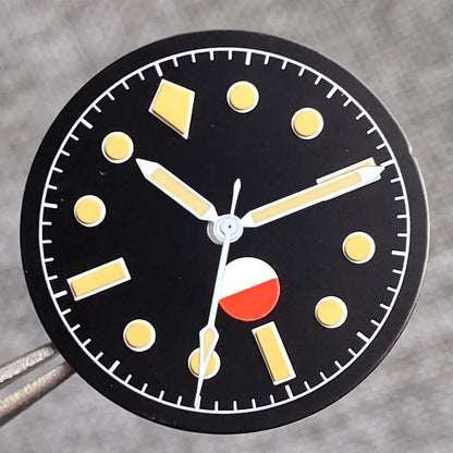 Non-Radiation 50-FATHOMS Watch Dial Parts 29mm for NH35 PT5000 Green Luminous Case Parts Sterile Nologo Hand Set for Dive Watch