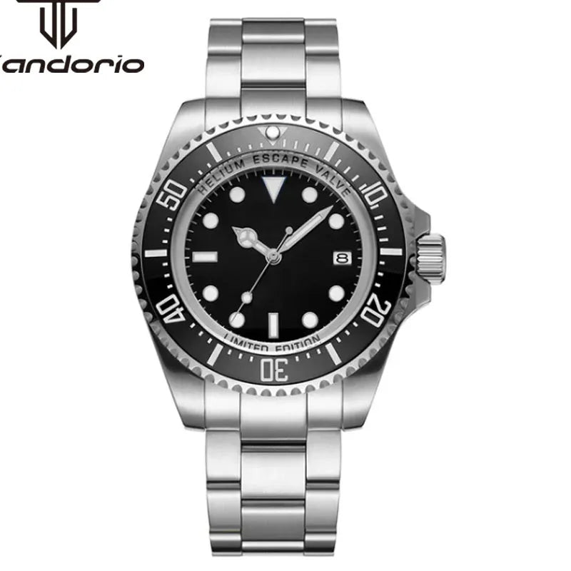 Tandorio 43mm NH35A PT5000 Submariner Sapphire Glass Date TD268