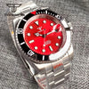Tandorio Submariner Watch TD203R NH35A Red Sunburst 40mm 200M Diver Rotating Bezel Sapphire