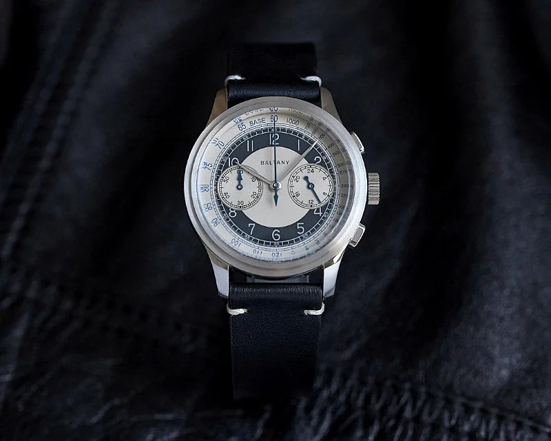 Baltany 39MM Tuxedo Chronograph Man S5050 Sapphire Crystal 50M Waterproof Stainless Steels Retro  Quartz Dress Watches For Man