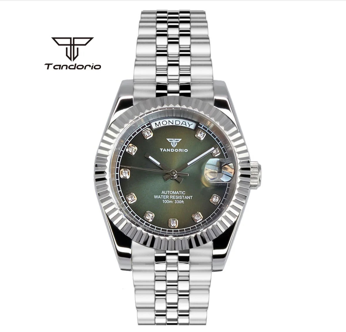 Tandorio Day Date Watch TD139 Seiko NH36 39mm / 36mm Sunburst Sapphire 10Bar