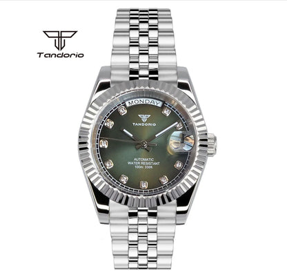 Tandorio Day Date Watch TD139 Seiko NH36 39mm / 36mm Sunburst Sapphire 10Bar