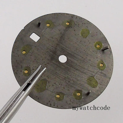 29mm Grey Sunburst Watch Dial Blue Luminous Rose Gold Edge Fit NH35A NH36A ETA2824 2836 Miyota82 Series Mingzhu DG 2813