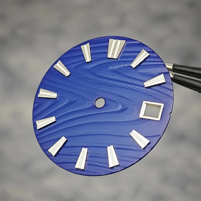 28.5mm Green Luminous Watch Dial Wood Texture Watch Faces Replace Accessories for SKX007 NH35/NH36/4R/7S Movement Watch Parts