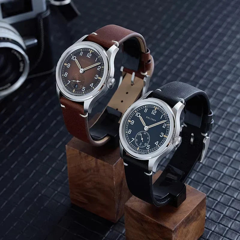 39MM Retro WW2 Military  S2081 Gradual Brown Dial ST1731 Movement 100M Waterproof  D12 Homage Field Watch