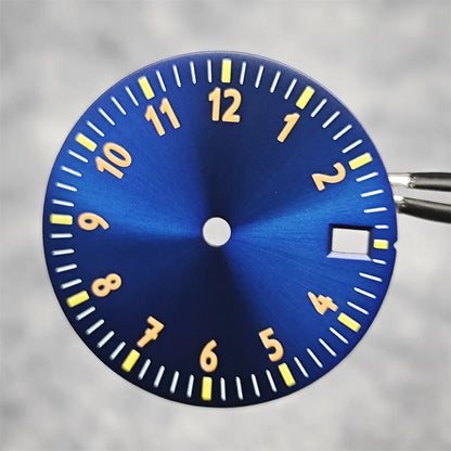 28.5MM Watch Dial NH35 Digital Dial Green Luminous Watch Faces Watch Modification Accessories for NH35/ NH36/ 4R/ 7S Movement