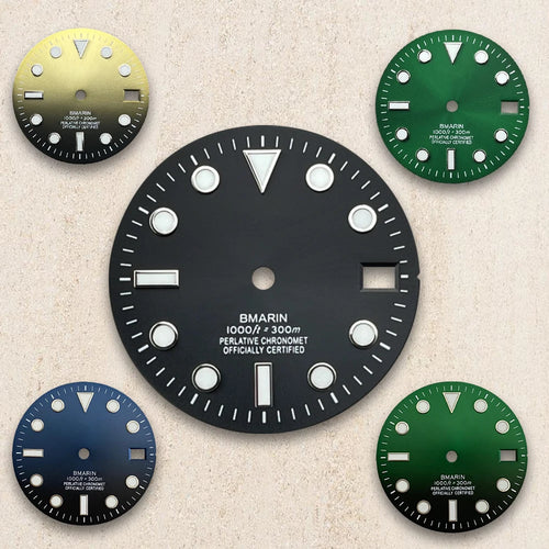 28.5mm S Logo Dial Blue Luminous Suitable For NH35/NH36/4R/7S Japanese Automatic Movement  Watch Modification Accessories