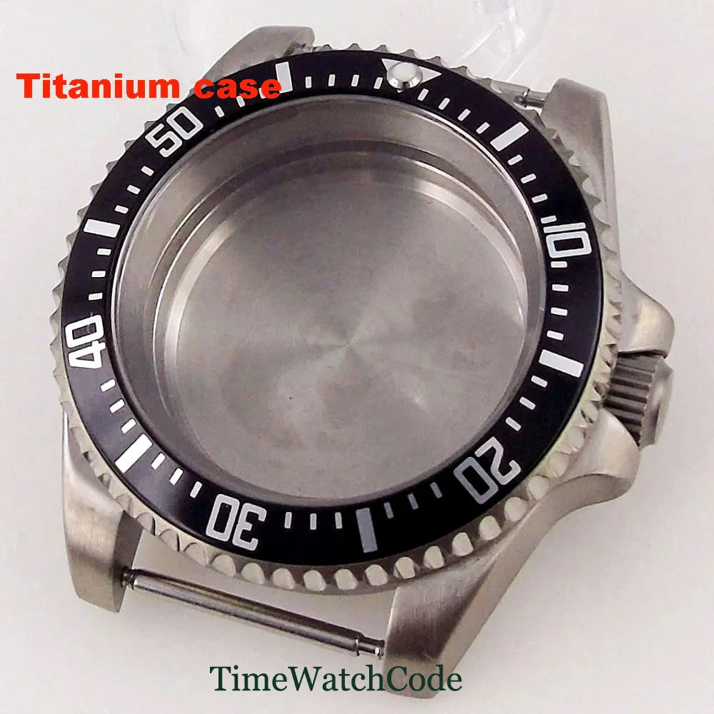 Titanium Watch Case 40mm Sub Diver  200m Waterproof Fit for NH35 NH36 ETA2824 PT5000 Antiallergry Sapphire Crystal Screw-in Crown