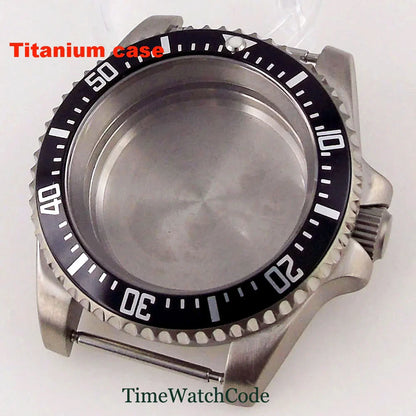 Titanium Watch Case 40mm Sub Diver  200m Waterproof Fit for NH35 NH36 ETA2824 PT5000 Antiallergry Sapphire Crystal Screw-in Crown
