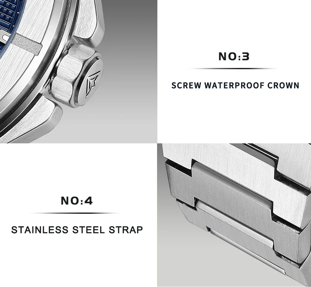 CADISEN Dress Watch C8242 40MM AR Sapphire Seiko NH35 Movt Royal Oak Mod