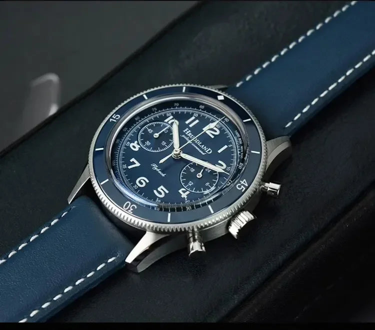 Fifty Fathoms Mod Hruodland Fo19  Chronograph Watch VK64 Quartz AR Sapphire 40MM 10bar