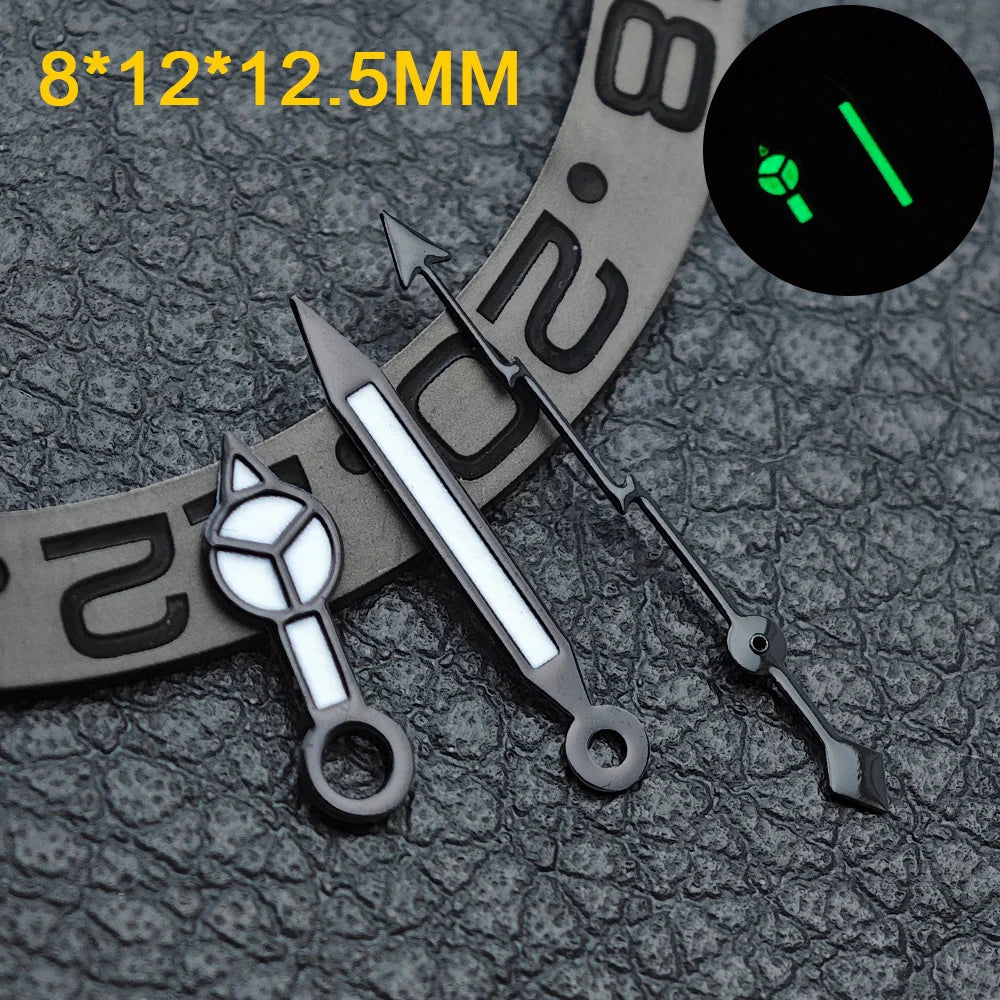 Watch hands NH36  Black/Rose Gold Watch Accessories Watch pointer N H35 NH36 Hands Blue Green/Green Glow fits for N H35