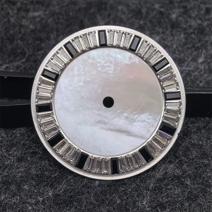 28.5mm Shell Watch Dial with Crystal High Quality Hands No Date No Luminous Watches Faces Modified Accessories