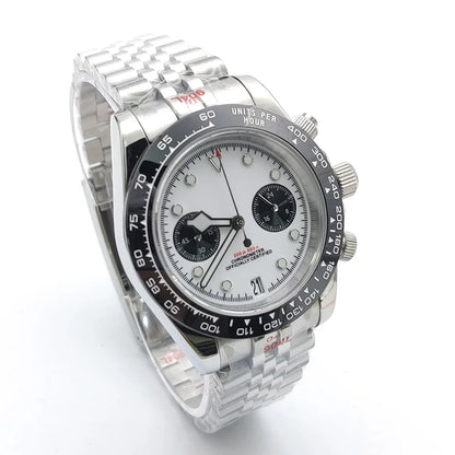 Sterile Chronograph Watch Customizable VK64 Quartz 40mm Panda Sapphire 39MM 5BAR