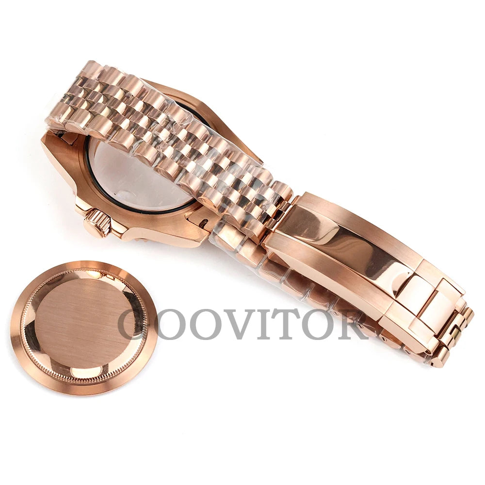 NH35 Watch Case 40mm For GMT YACHT-MASTER Seiko NH34/NH35/NH36/NH38 Movement Rose Gold Jubilee Bracelet Submariner NH35 Case