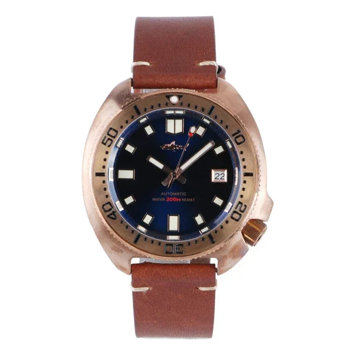 Heimdallr Turtle 6105 Watch CUSN8 Bronze 45mm Sapphire Crystal NH35 20Bar C3 Super Luminous