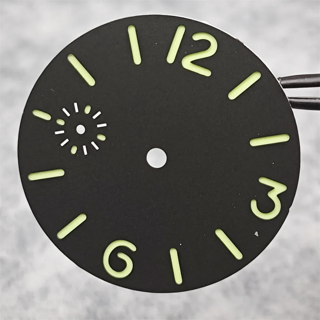 36mm Watch Dial Green Luminous Watch Face Insert Parts Accessories for ETA6497/ Seagull ST36 Movement Watch Repair Parts