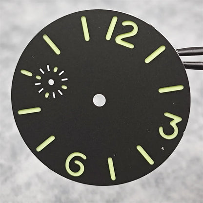 36mm Watch Dial Green Luminous Watch Face Insert Parts Accessories for ETA6497/ Seagull ST36 Movement Watch Repair Parts