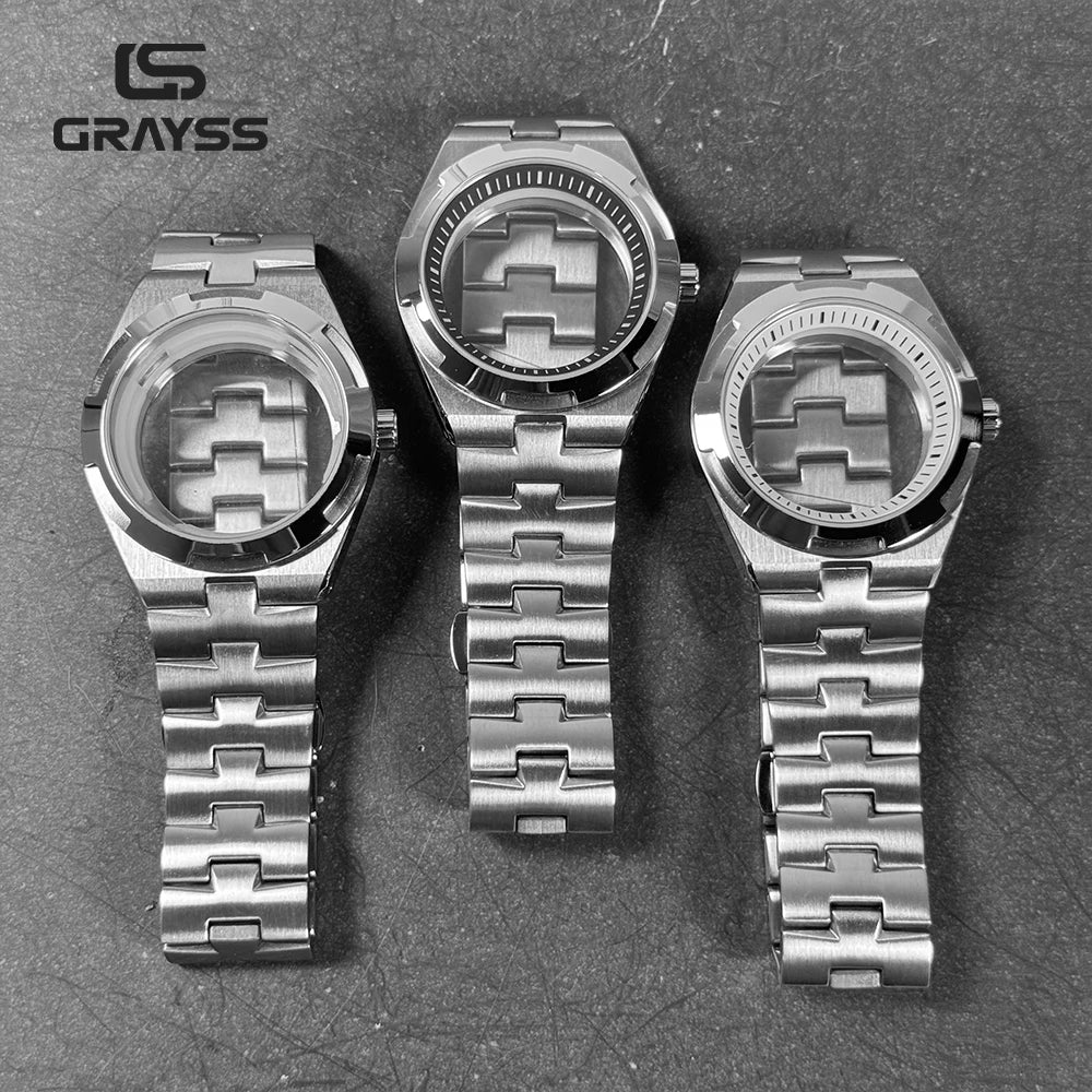 Fit Overseas Serieswatch case 41mm NH34 NH35 NH36 NH70 NH72 Movement elegant Men's Watch Part Mod for 28.5mm dial