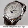 Corgeut Moon Phase Watch 42mm Seagull St1655 Automatic Day Date Month Calendar Glass Back 42MM 3ATM