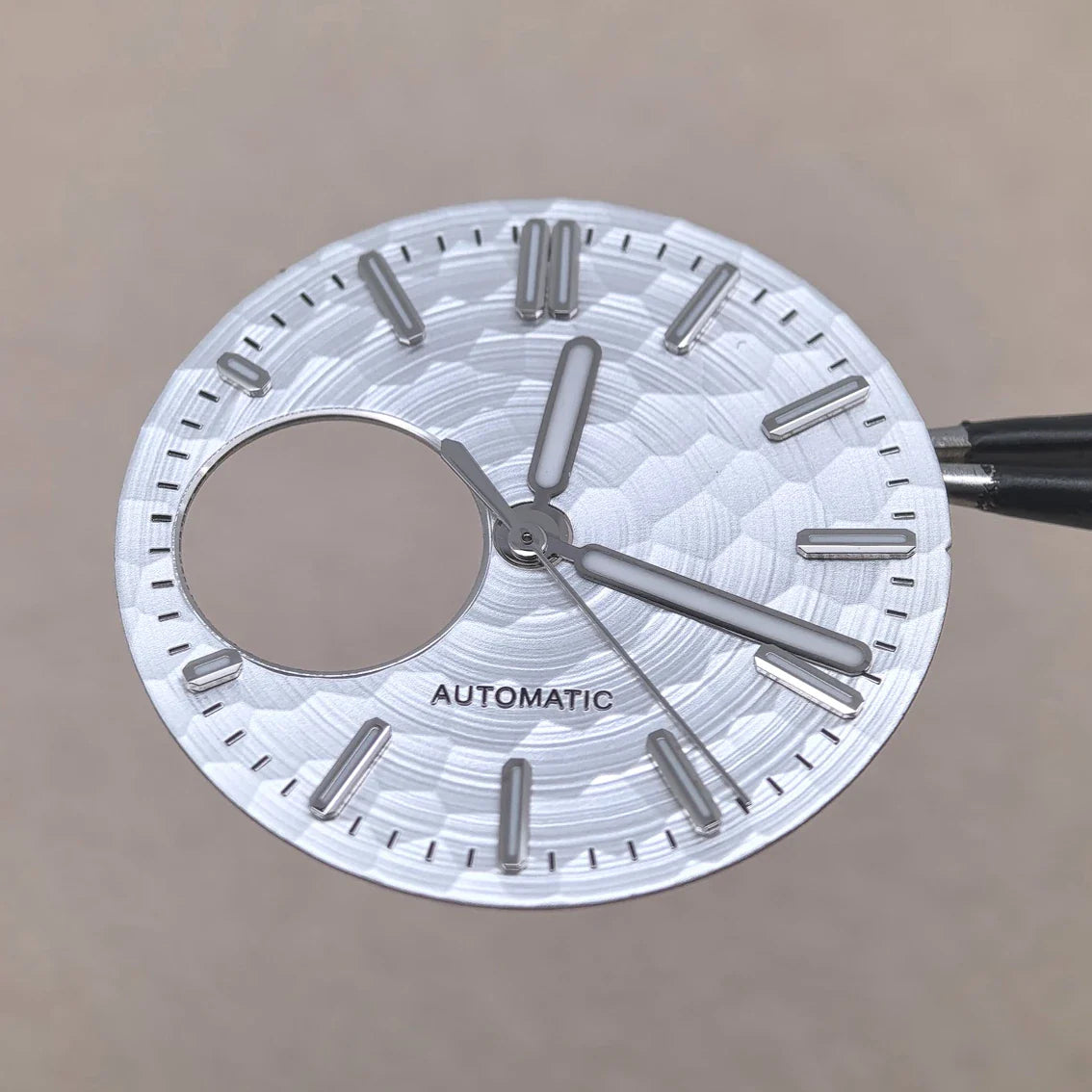 28.5mm Honeycomb Texture Watch Dial Hands Set Green Luminous Faces for NH34 NH38 Movement