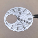 28.5mm Honeycomb Texture Watch Dial Hands Set Green Luminous Faces for NH34 NH38 Movement