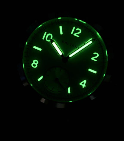 Baltany Bubbleback Dress Watches Subdial IPG Bezel Leather Gold Hands Sapphire Crystal Stainless Steel VD78 Quartz Wristwatches