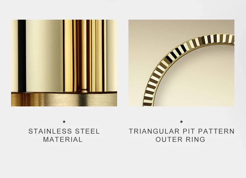 CADISEN C8223 DateJust Watch Miyota 8215 Sapphire Luxury Golden Watch 36MM Ladies Men