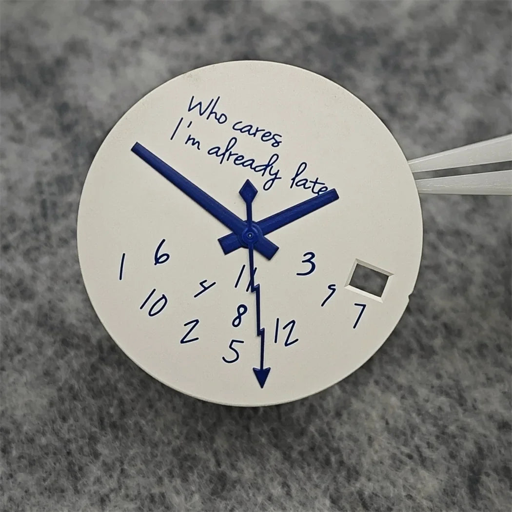 Modified Blue Log Hands + Watch Dial Set 28.5mm DIY Watch Faces Fits NH35/4R36 Movement Who Cares Lt's Already Late Accessories