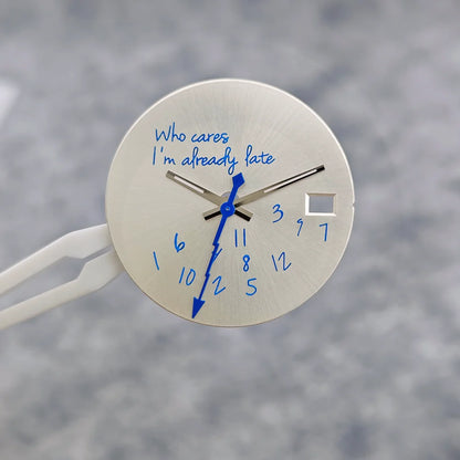 28.5mm Dial+hands Nh35 Nh36 Dial Suitable "Who Cares, I'm Already Late" Dial For NH36/35 Movement Watch Accessories