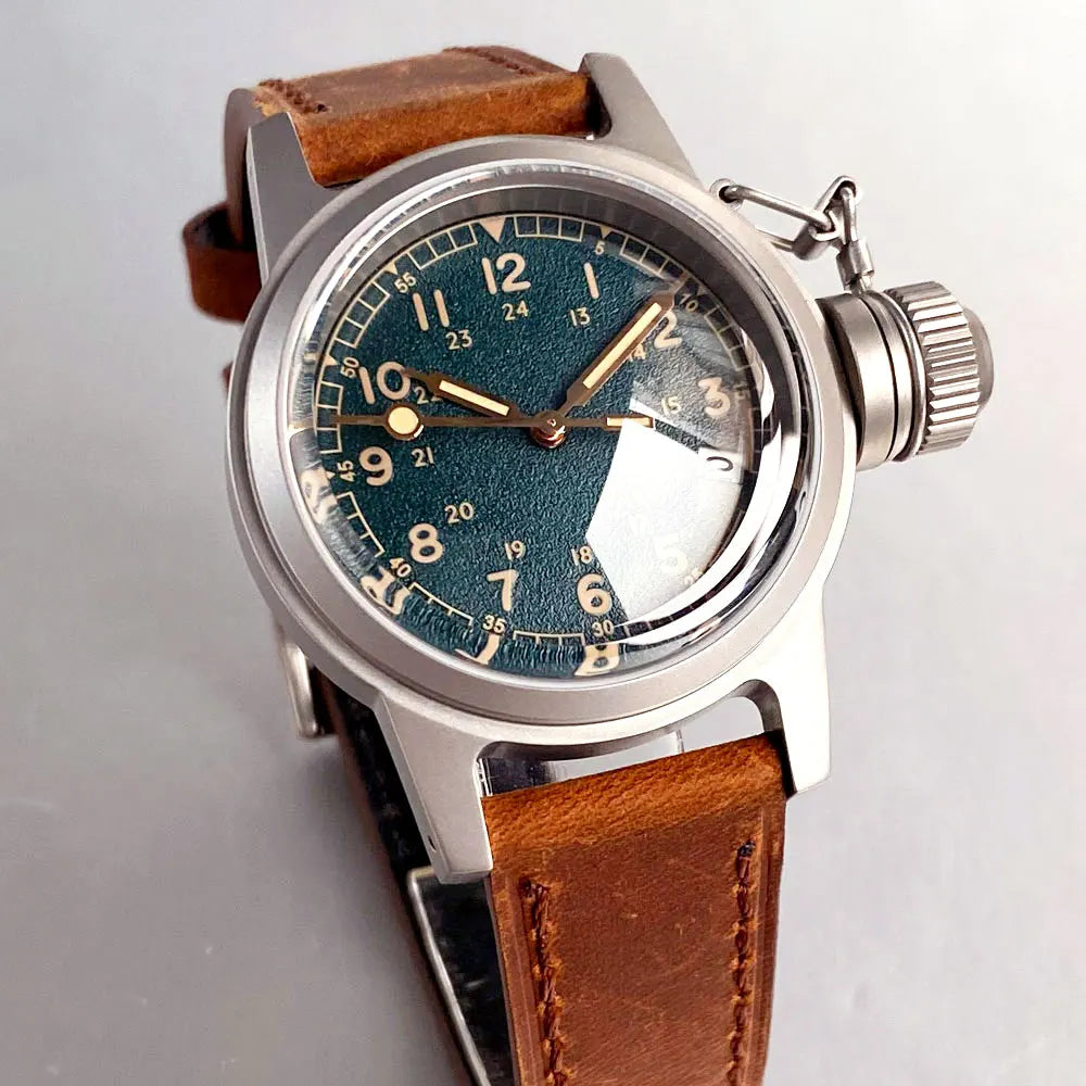 Tandorio Militarywatch TD135E 36MM NH35A Automatic BigCrown Dome Sapphire sandblast 20ATM