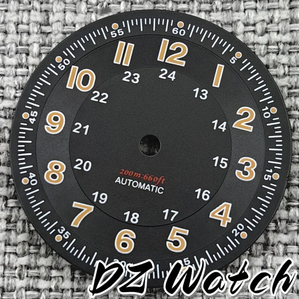 NH35 New 29mm Black/White/Green/Blue Pilot Style Watch Dial Face Set Arabic Numerals Fit NH36 ETA2824 PT5000 Automatic Movement
