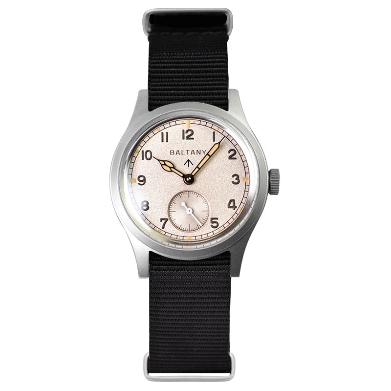 Custom logo watch Baltany S2025 D12 Retro Military Watch 36mm Swiss Luminous 10ATM Seagull  ST1701 Mechanical Watch