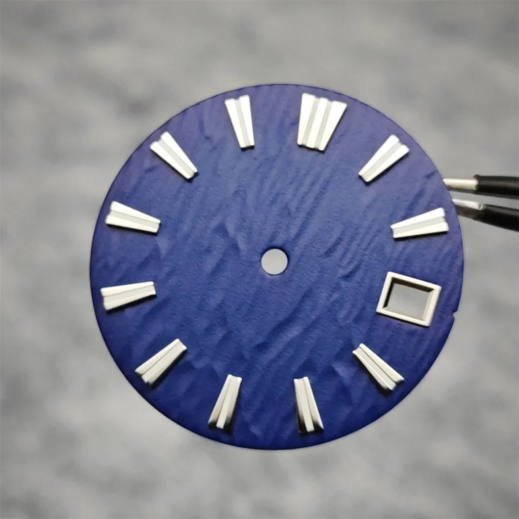 28.5mm NH35 Watch Dial Vertical Wave Stripe Pattern Watch Faces BGW9/C3 Luminous Surface Accessories for NH35/NH36/4R/6R Movement